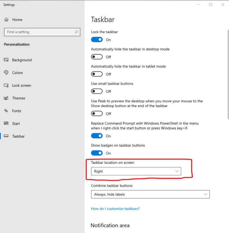 How to Move Taskbar to Bottom Windows 10 (From Side to Bottom)