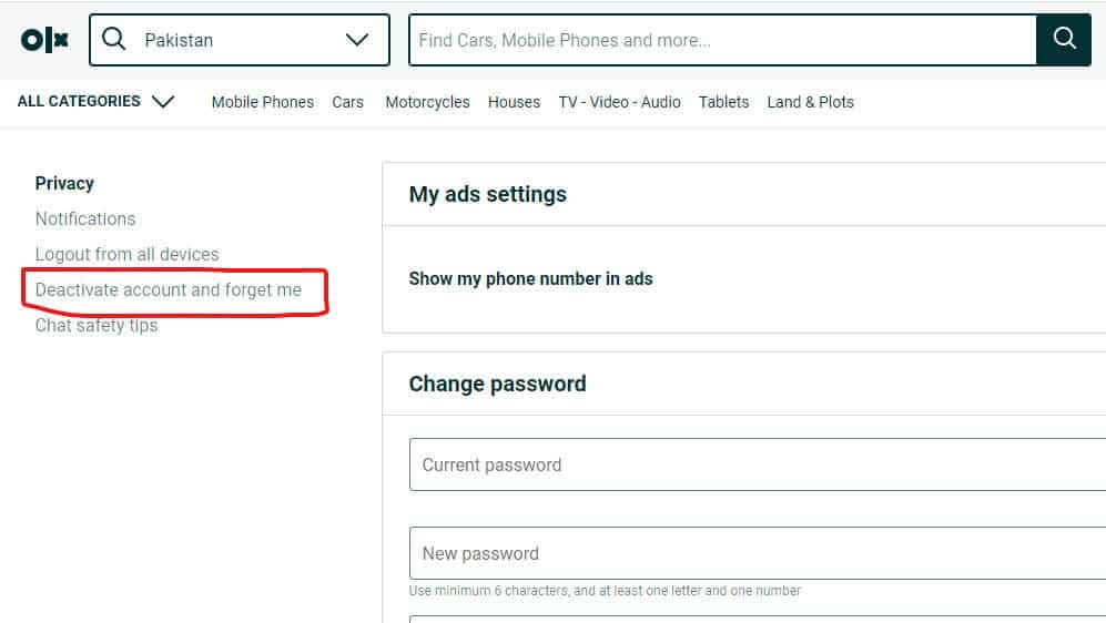 delete-olx-account-permanently