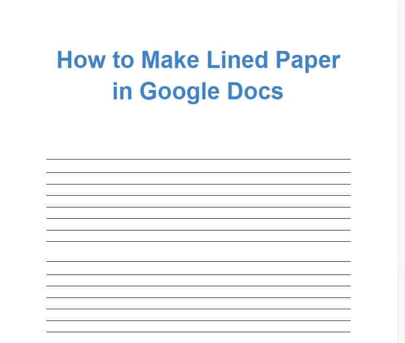 How To Make Lined Paper In Google Docs Easy Method 