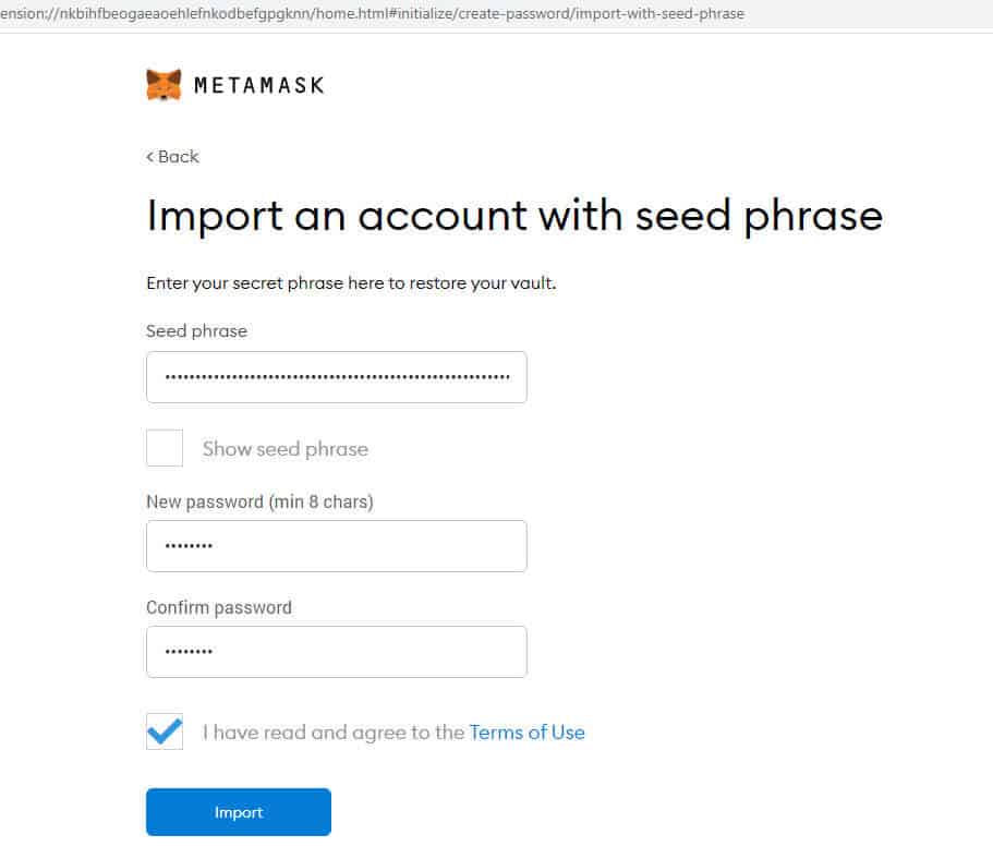 import-metamask-account