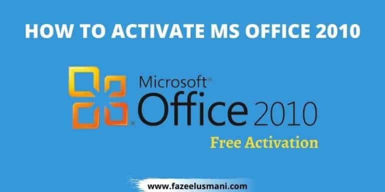 How To Activate Microsoft Office 2010 Without Product Key